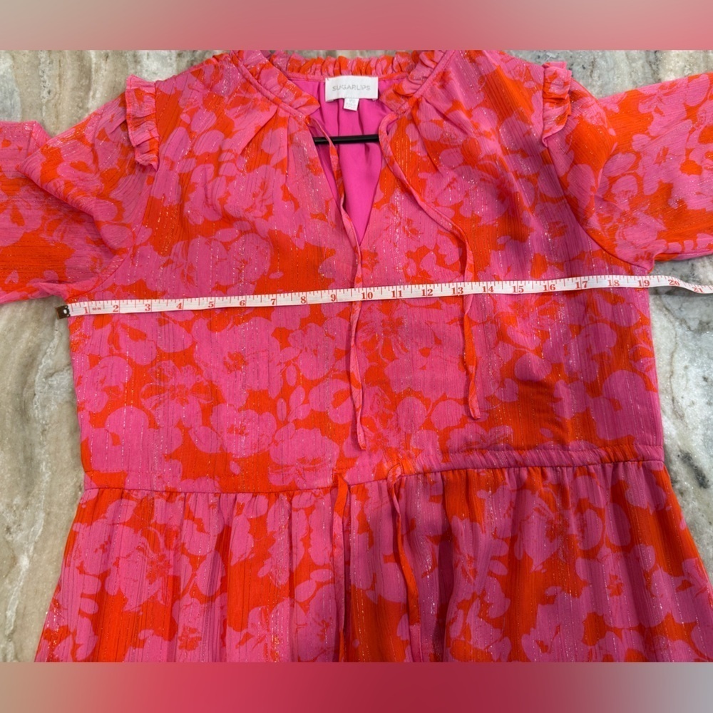 Women’s SUGARLIPS Carolina Reaper Kristen Tiered Midi Dress- Size XS - Picture 9 of 11